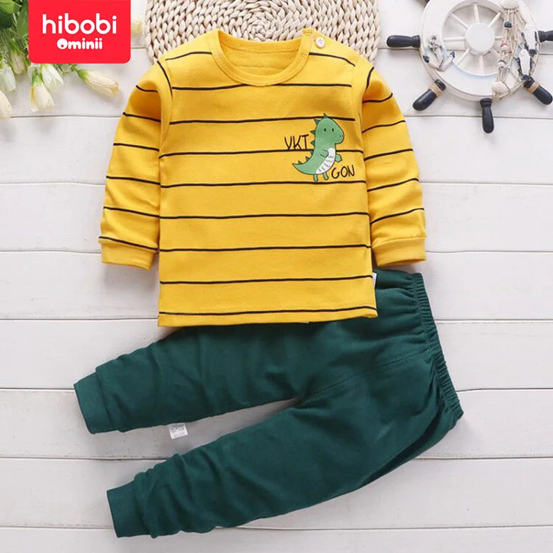 hibobi 2-Piece Set Of Autumn Winter Children's Underwear Set Cotton