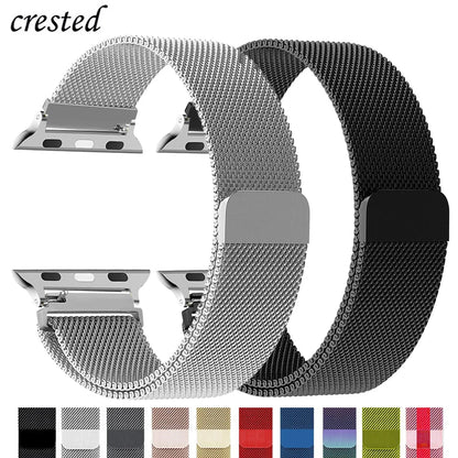 Milanese loop strap For apple Watch band 44mm 40mm 45mm 49mm 41mm 38mm