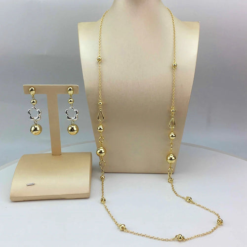 Dubai Fine Jewelry Long Chain with Earrings for Women