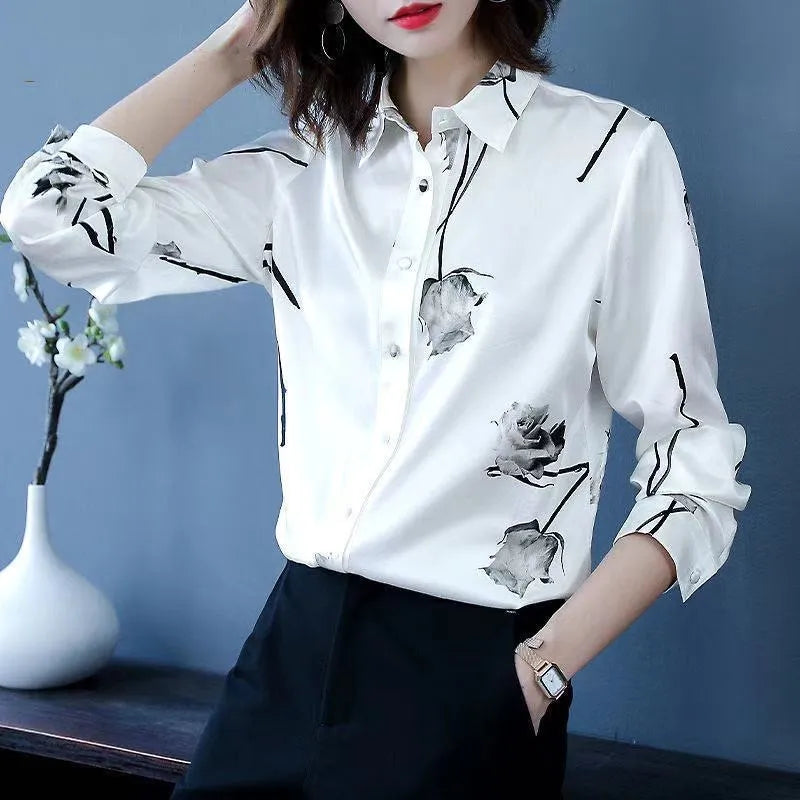 Woman Spring Autumn Style Blouses Shirts Lady Casual Long Sleeve