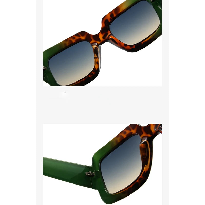 LeonLion Square Retro Sunglasses Women Oversized Leopard Eyewear