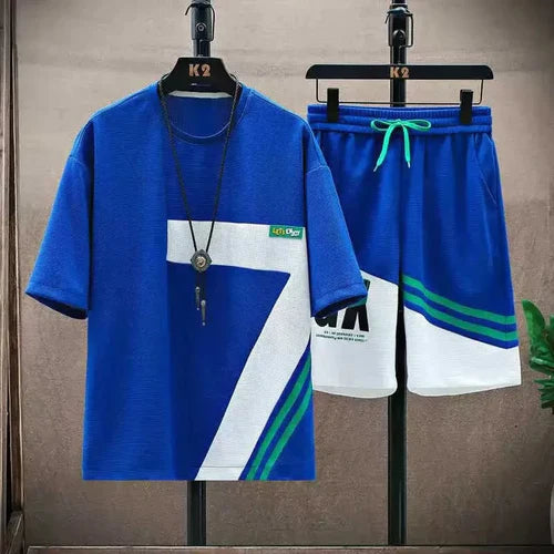 Short Sleeve T-shirt Men Summer Casual Sports Set Trendy Shorts Summer