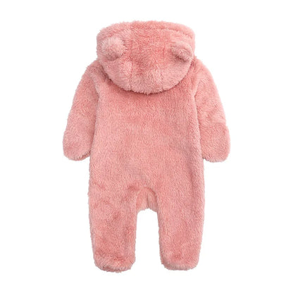 Fashion Baby Clothing Boys Footies Long Sleeve Arctic Velvet Hooded Baby Girl Clothes Winter Warm Baby Romper 0-12 Months