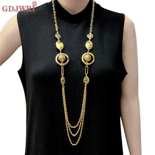 Long Three Layers Trendy For Women Jewelry Statement Necklace