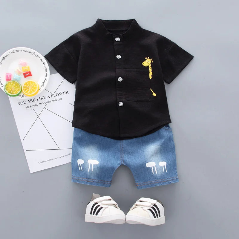 New Summer Baby Boys Clothes Suit Children Casual Shirt Shorts