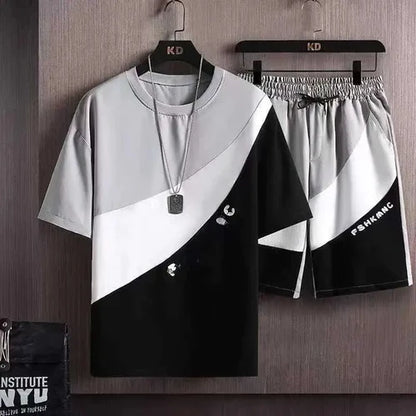 Short Sleeve T-shirt Men Summer Casual Sports Set Trendy Shorts Summer