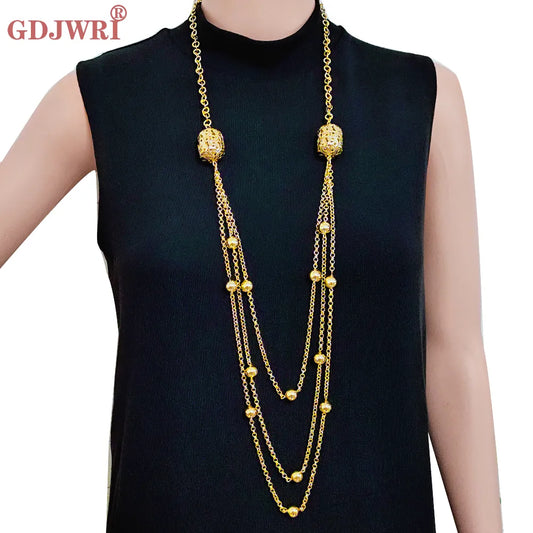 Long Three Layers Trendy For Women Jewelry Statement Necklace