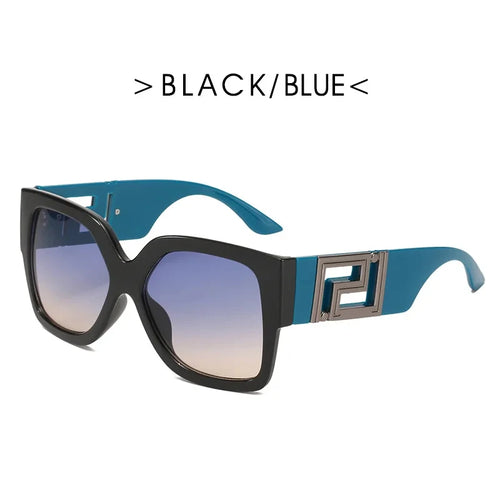 Sunglasses Men Women Vintage Oversize Trendy Square Gradient Shades