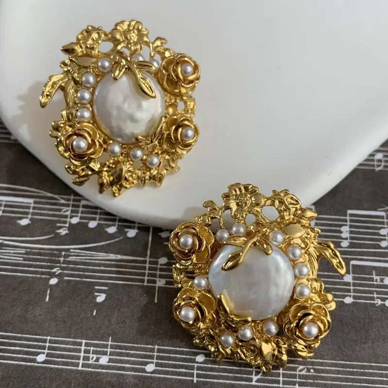 Baroque Freshwater Pearl Retro Exaggerated Fashion Style Antique