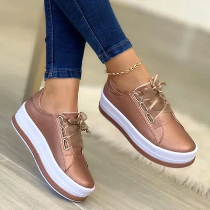 Woman Shoes Casual Sneakers for Women Round Toe Platform Shoes Lace Up