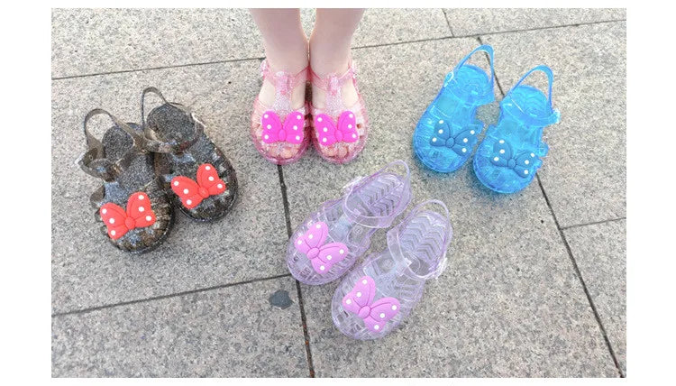 PVC Children Summer Jelly Sandals Bowknot Baby Girl Princess