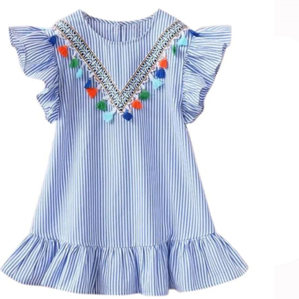 New Kids Dresses for Girls Clothes Summer Girl Stripe Princess Dress