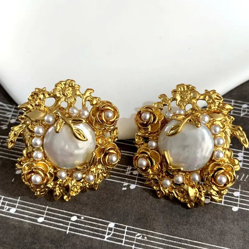 Baroque Freshwater Pearl Retro Exaggerated Fashion Style Antique