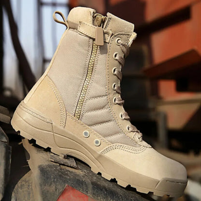 Fashion Men Boots Winter Outdoor Leather Military Boots Breathable