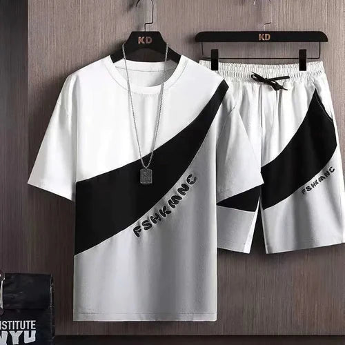 Short Sleeve T-shirt Men Summer Casual Sports Set Trendy Shorts Summer