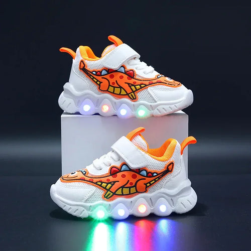 Zapatillas LED Kid Cartoon Dinosaur Boy Casual Sneaker Boy Kid Shoe