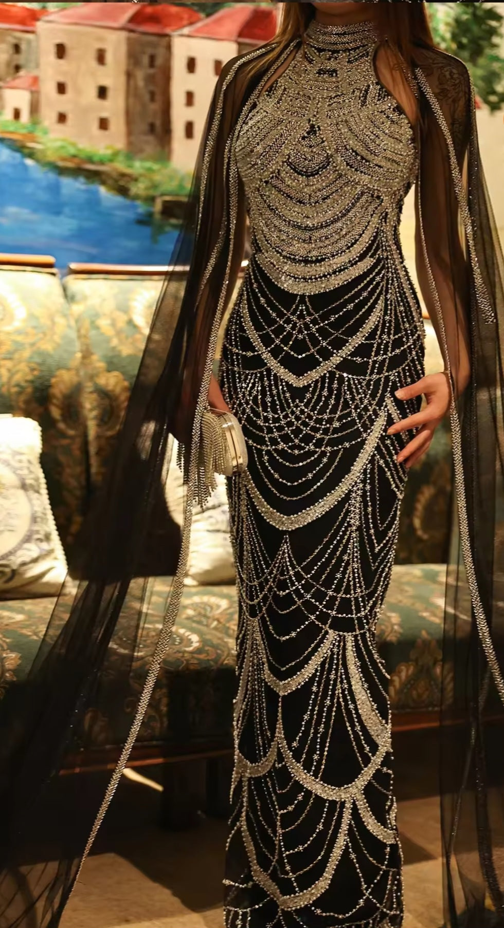 Luxury mermaid evening beaded dress