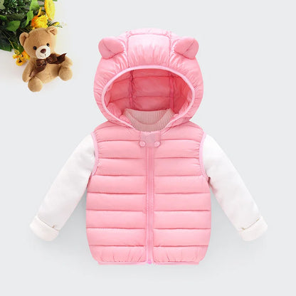 Boys Vest Baby's Kids Waistcoat Down Jacket 2024 Red Warm Plus Thicken Winter Autumn Teenagers Windproof Christmas Gift Children