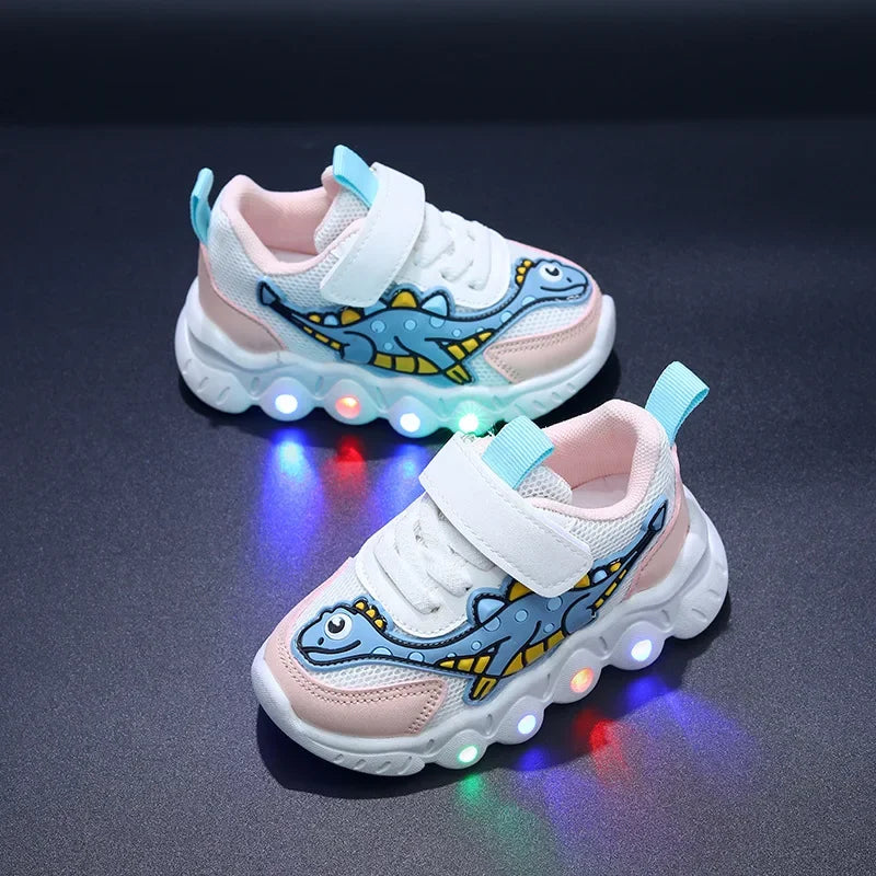 Zapatillas LED Kid Cartoon Dinosaur Boy Casual Sneaker Boy Kid Shoe