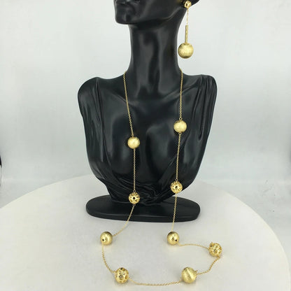 Dubai Fine Jewelry Long Chain with Earrings for Women