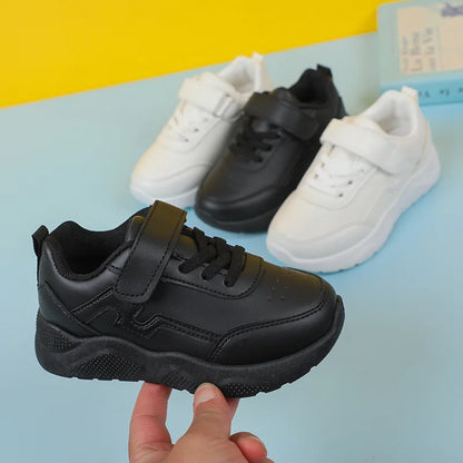 Children Casual Shoes for Girls Non-slip Round-toe Black Uniform