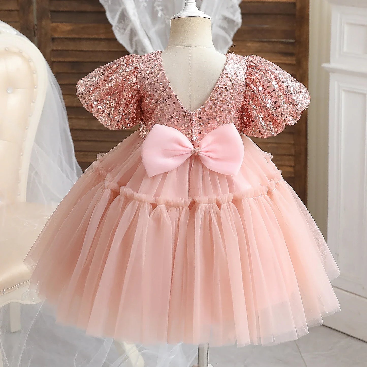 Toddler Baby Baptism Dresses 1 2 3 Year Birthday Dress For Baby Girl