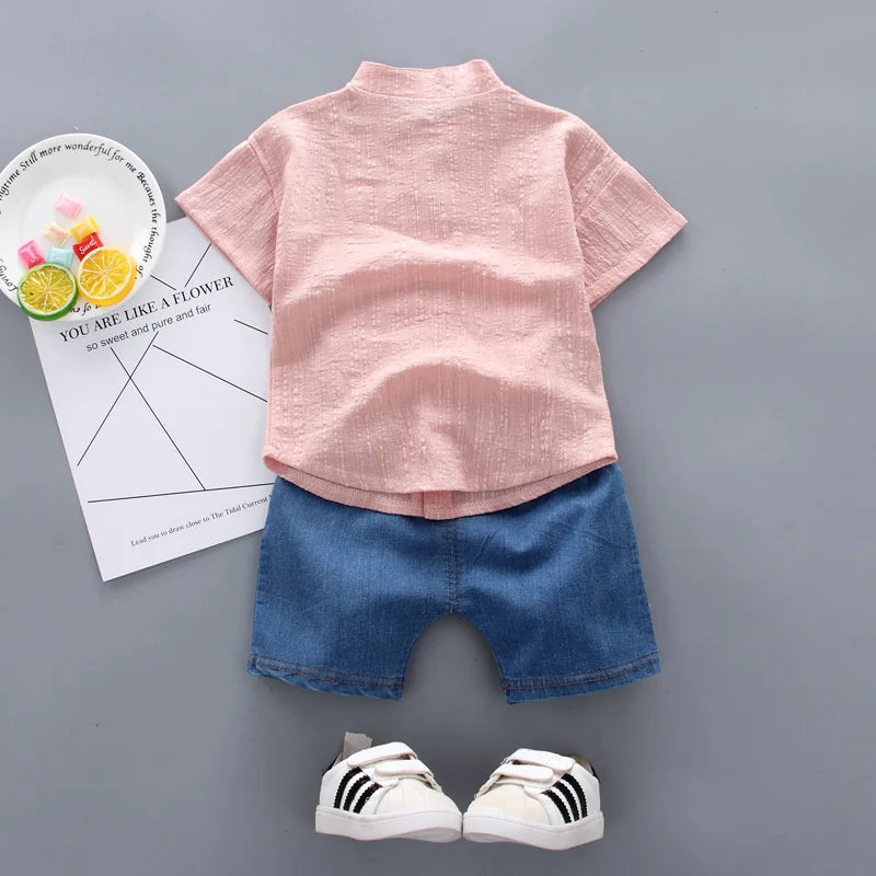 New Summer Baby Boys Clothes Suit Children Casual Shirt Shorts