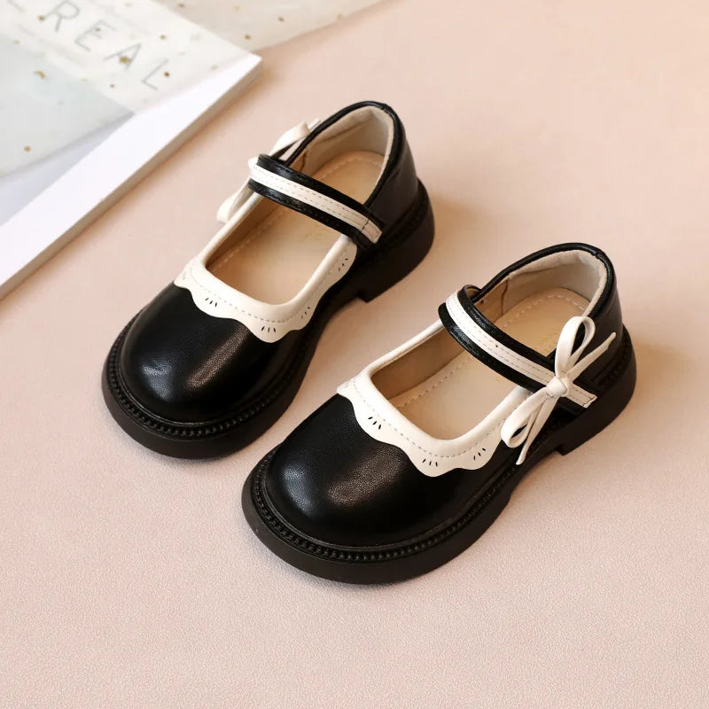 Fashion Girl School Shoes Patchwork Kid Princess Shoes for Children