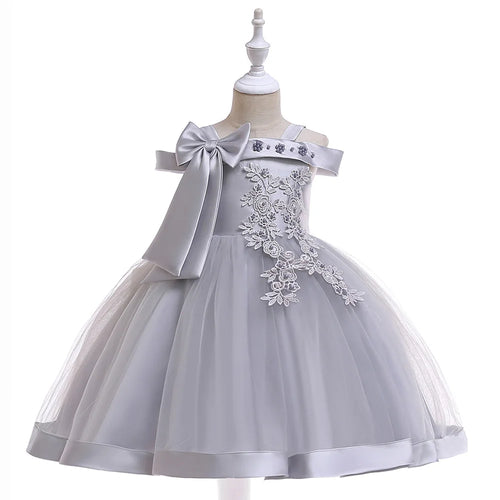 3-10 Years Kids  Party Dresses For Girls Appliques Flower