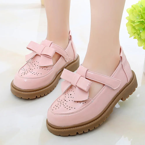 Kids Leather Shoes Girls Oxfords Leather Flats T-strap Children's