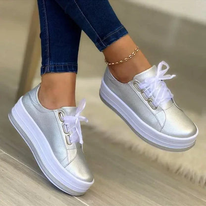 Woman Shoes Casual Sneakers for Women Round Toe Platform Shoes Lace Up