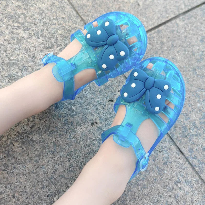 PVC Children Summer Jelly Sandals Bowknot Baby Girl Princess