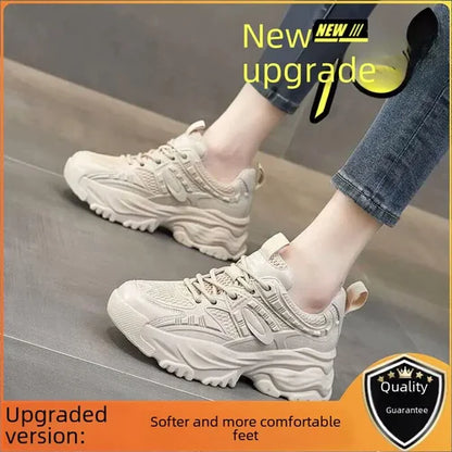 Spring Autumn Breathable Casual Sports Shoes Women Thick Bottom Height