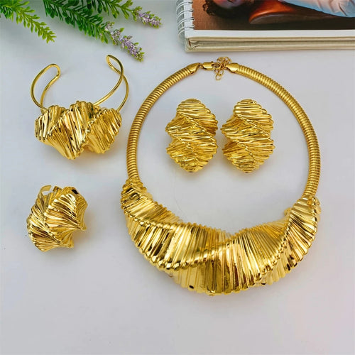 Women Fashion Jewellery Set New Trendy Big Necklace Earrings Sets