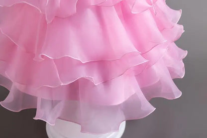 New Girl Tail Flower Waist Collection Multiple Books Skirt Hem Mesh Skirt Stage Walk Show Piano Performance Dress