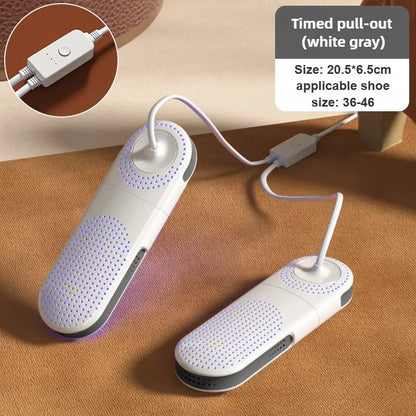 Portable Electric Shoes Dryer Deodorizer with Heat Dehumidifier Device Timer Heater Eliminate Odor UV Shoe Drying Household