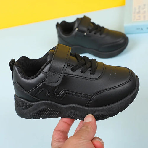 Children Casual Shoes for Girls Non-slip Round-toe Black Uniform