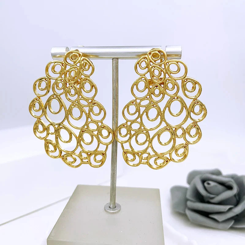 Earrings For Women Unique 18K Gold Plated Hoop Earrings Dubai Jewelry