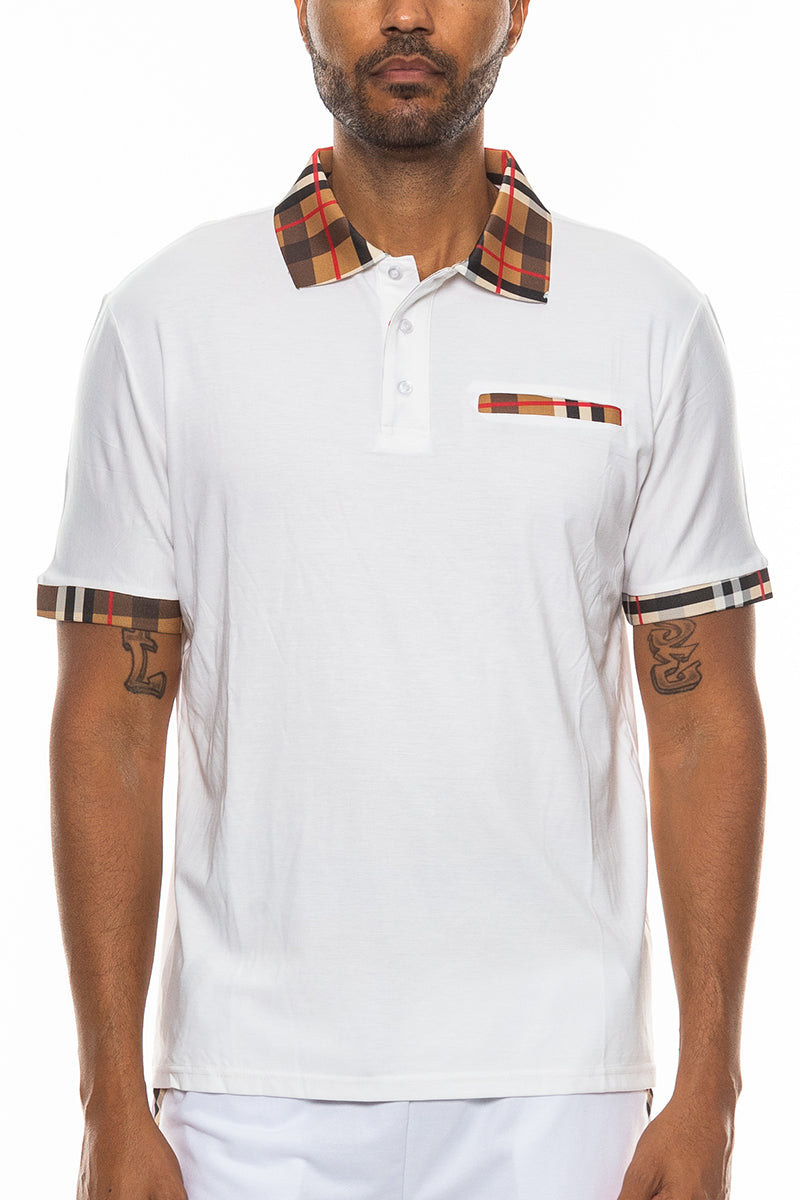 Checkered Detail Polo shirt