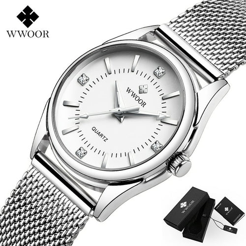 Luxury Brand Dress Gold Watch Ladies Elegant Diamond Small