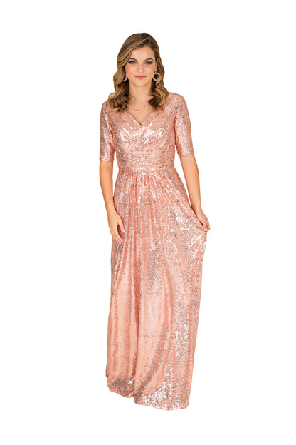 Sequin Fit and Flare Gown