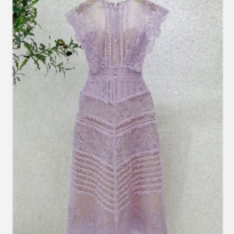 Lilac crippy elegant dress