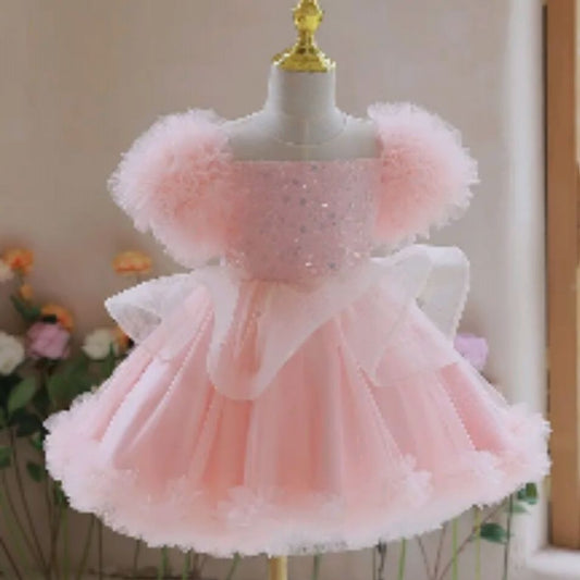 Kids elegant pink dress