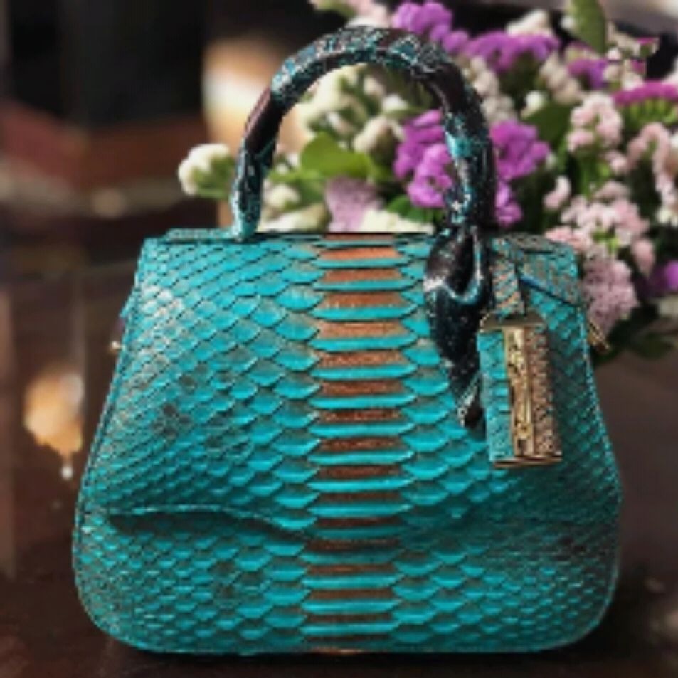 snake skin fashion handbag for women