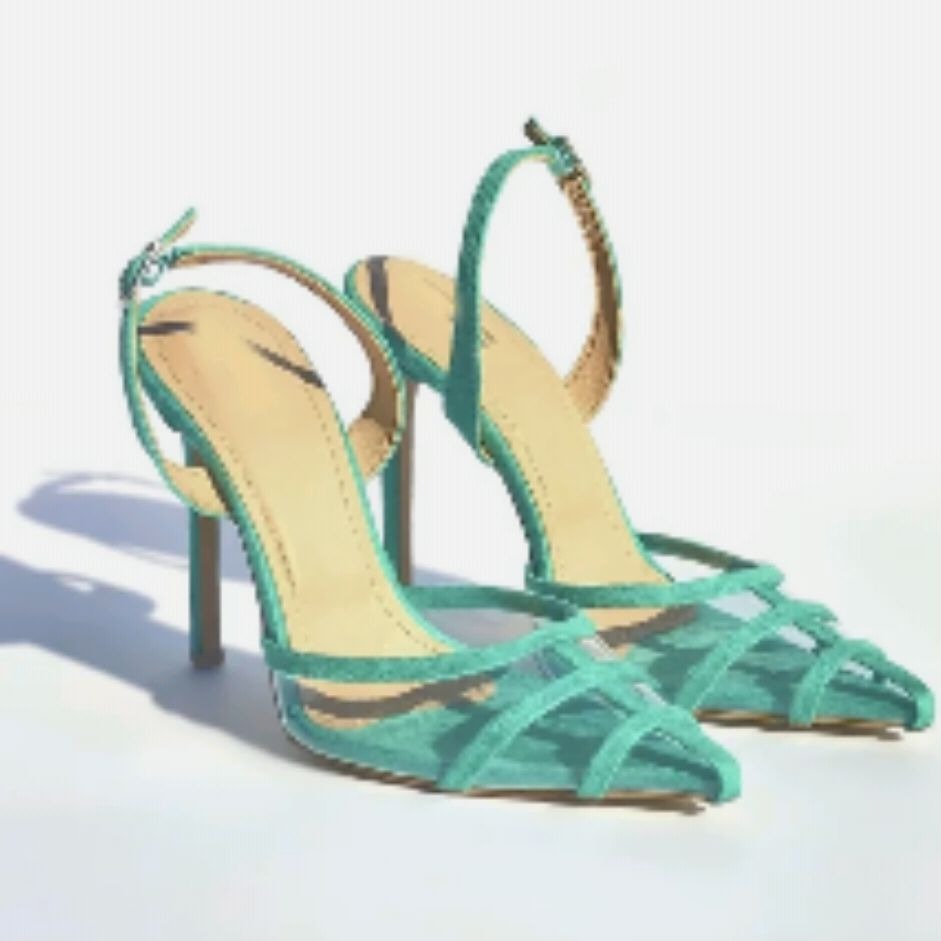 Turquoise Suede Heels