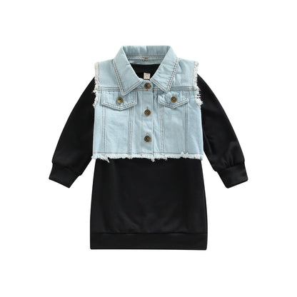 Infant Dress + Waistcoat, Long Sleeve Set